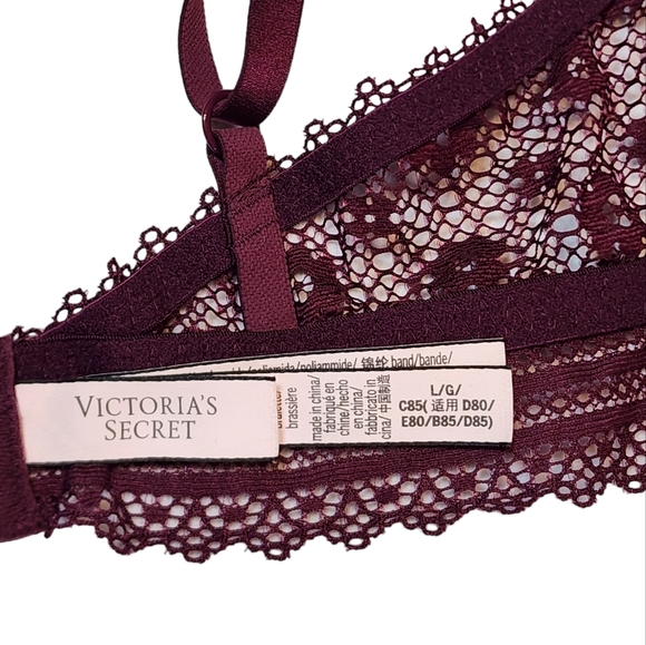 Victoria's Secret Merlot Color Lace Bralette Size Large Pre Owned Condition - Picture 3 of 4